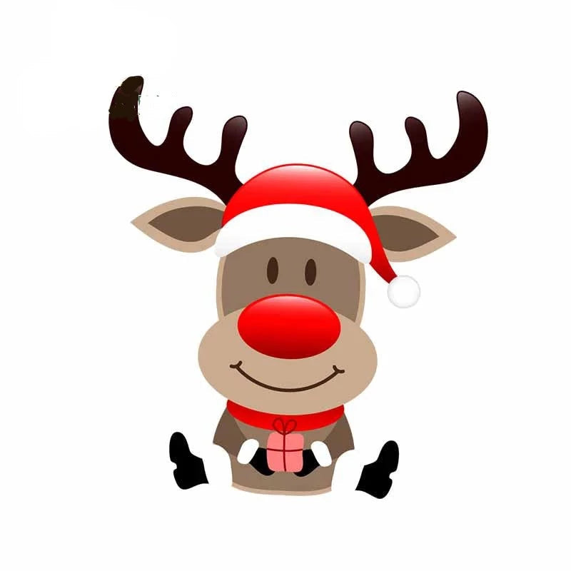 Christmas 'Reindeer | Santa Hat' Vinyl Car Sticker