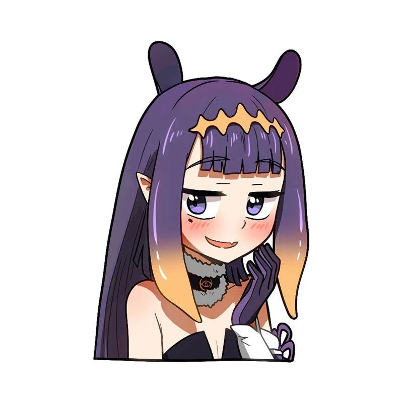 Virtual YouTuber 'Ninomae Ina'nis | Blushed' Vinyl Car Peeker Sticker