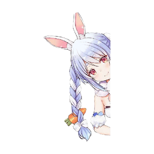 Virtual YouTuber 'Usada Pekora | Smiling' Vinyl Car Peeker Sticker