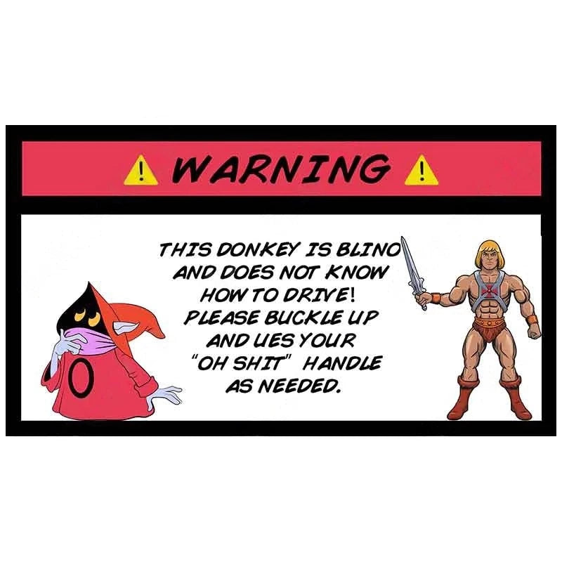 Masters of the Universe 'He-Man and Orko | Warning Sign' Vinyl Car Sticker