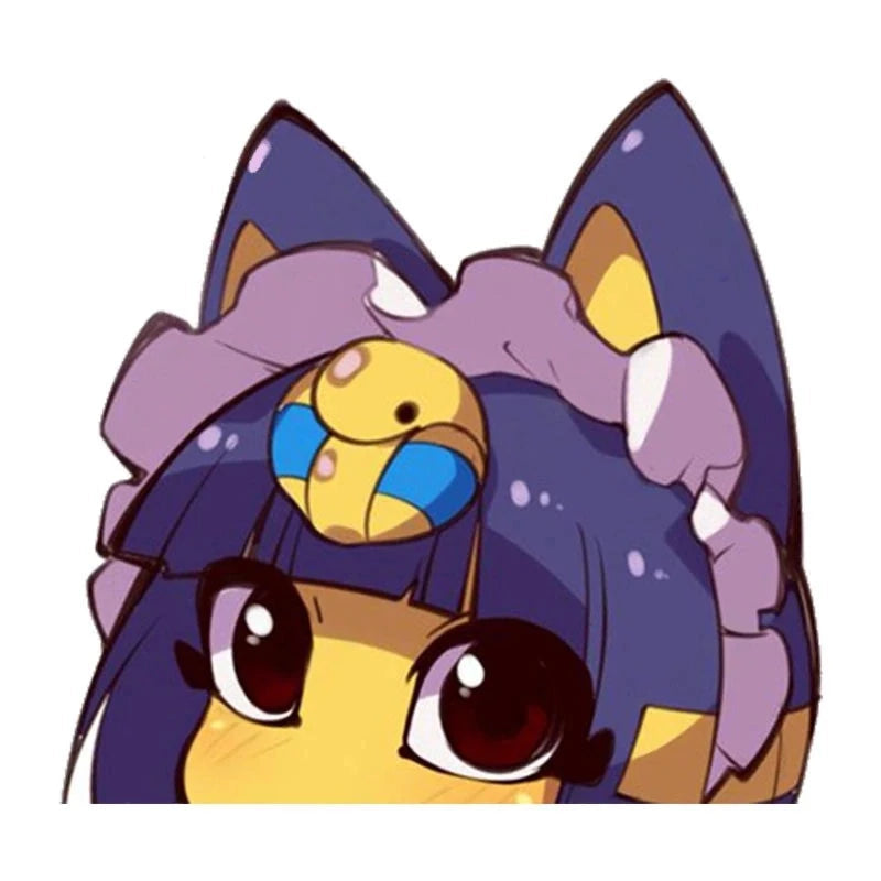Animal Crossing 'Ankha | Surprised' Vinyl Car Peeker Sticker