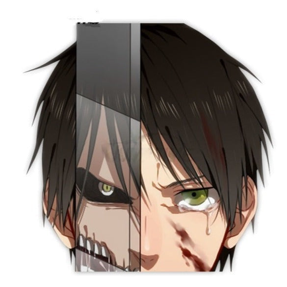 Attack on Titan 'Eren | Half Skull ' Vinyl Car Peeker Sticker
