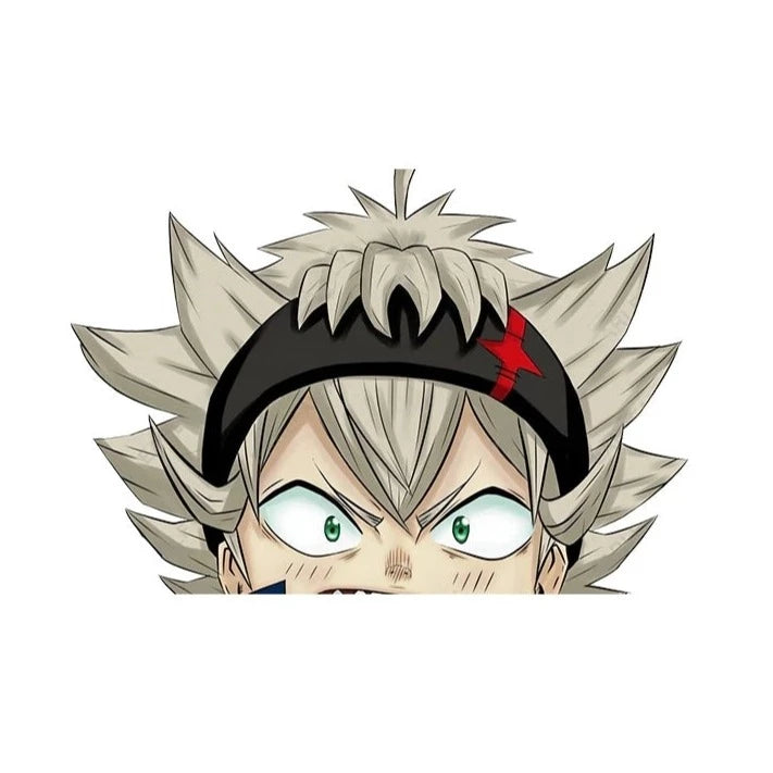 Black Clover 'Asta | Angry' Vinyl Car Peeker Sticker