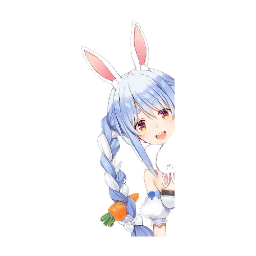 Virtual YouTuber 'Usada Pekora | Happy' Vinyl Car Peeker Sticker