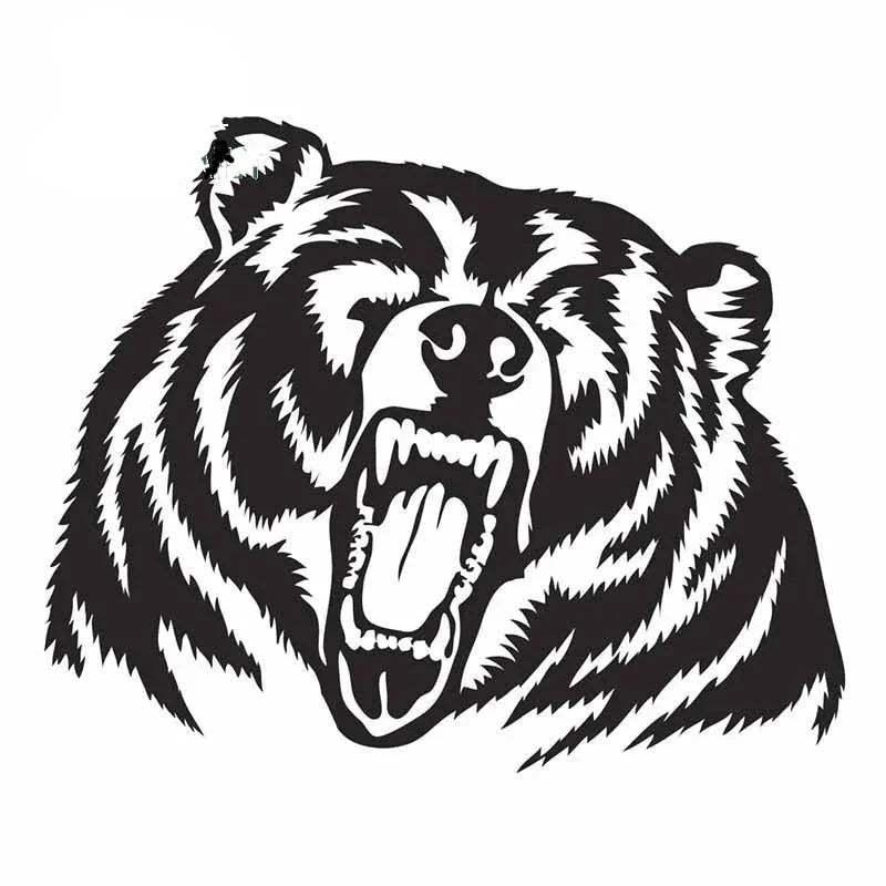 Bear 'Beast Growling' Vinyl Car Sticker