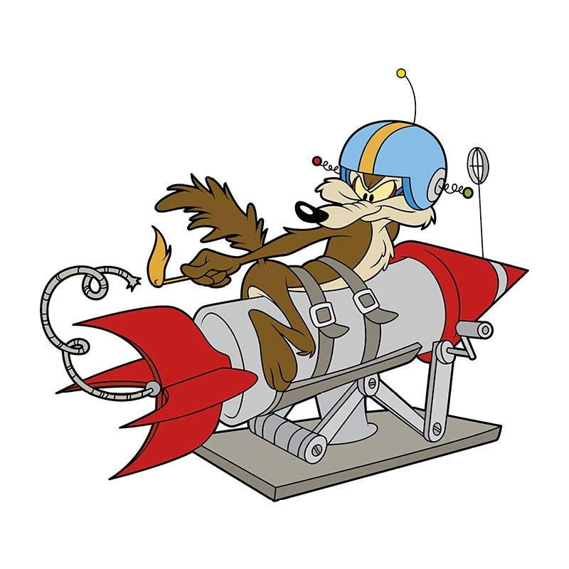 Looney Tunes 'Coyote | Lighting a Rocket 2.0 | Right' Vinyl Car Sticker