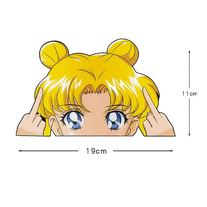 Sailor Moon 'F U' Vinyl Car Peeker Sticker