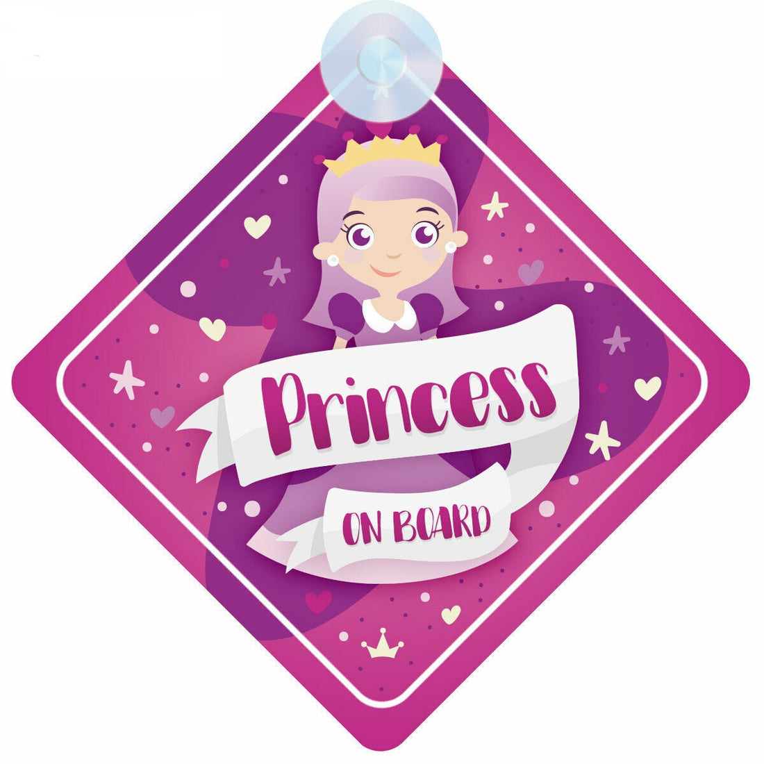 Princess On Board 'Purple Gown' Vinyl Car Sticker