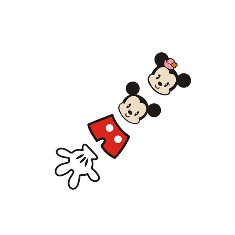 Mickey And Minnie Mouse 'Head-Short-Glove' Vinyl Car Sticker