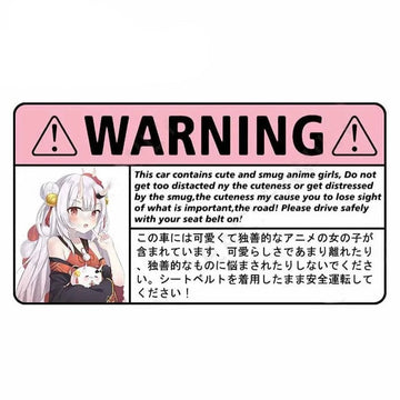 Virtual YouTuber 'Nakiri Ayame with Poyoyo | Warning Sign' Vinyl Car Sticker