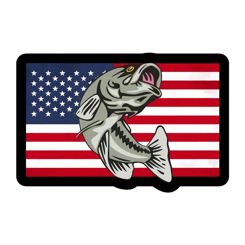 American Flag 'Gray Fish' Vinyl Car Sticker