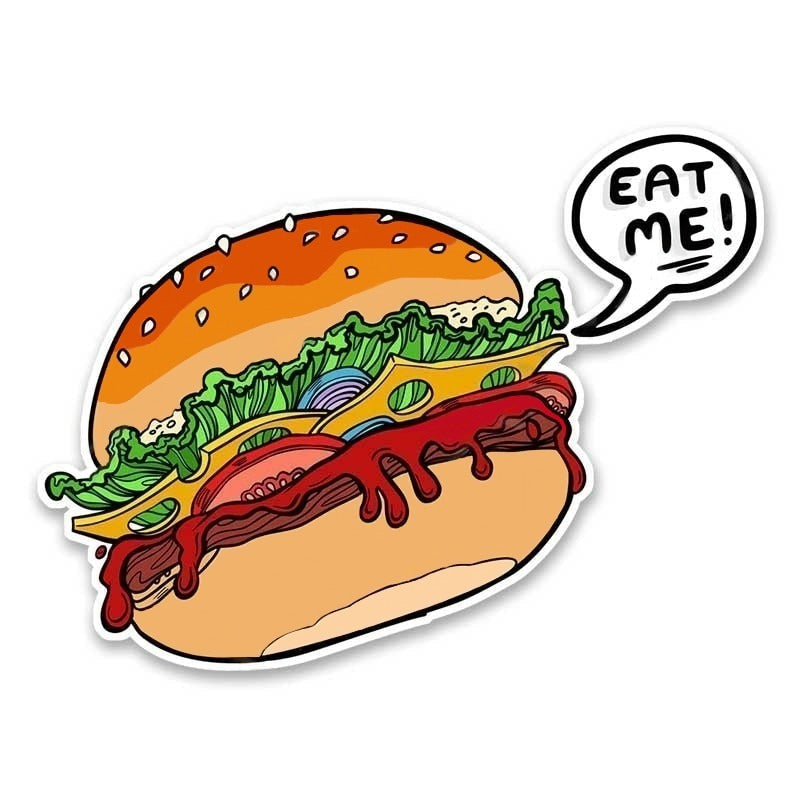 Food 'Yummy Burger | Eat Me!' Vinyl Car Sticker