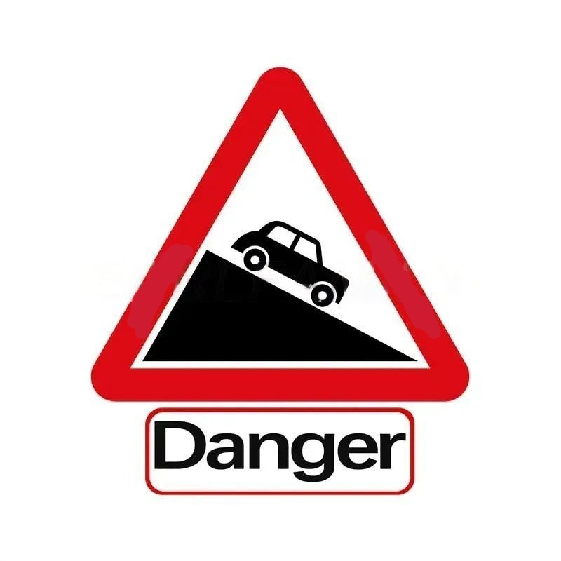 Steep Descent 'Danger | Car' Vinyl Car Sticker