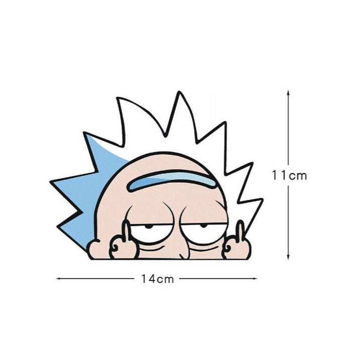 Rick and Morty 'Rick Sanchez | F U' Vinyl Car Peeker Sticker