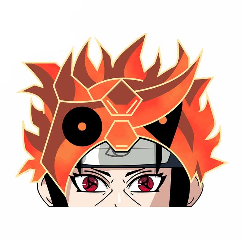 Naruto 'Itachi's Mangekyou Sharingan Eyes | Susanoo Hat' Vinyl Car Peeker Sticker