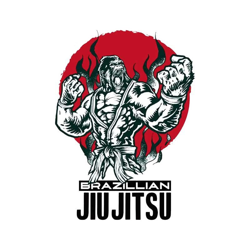 Brazilian Jiu Jitsu 'Angry Gorilla Fighter' Vinyl Car Sticker