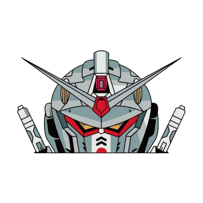 Mobile Suit 'Gundam Head | Gray' Vinyl Car Peeker Sticker