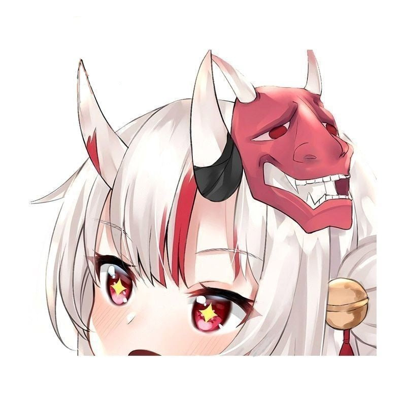 Virtual YouTuber 'Nakiri Ayame | Sparkling Eyes' Vinyl Car Peeker Sticker