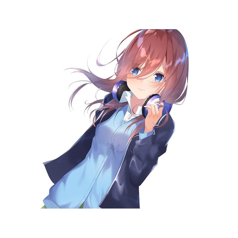 The Quintessential Quintuplets 'Miku | Headphones On Neck' Vinyl Car Sticker