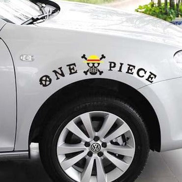 One Piece 'Black And White | Straw Hat Pirate Skull' Vinyl Car Sticker
