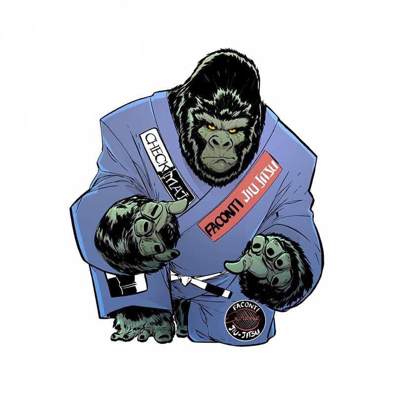 Jiu Jitsu 'Serious Gorilla | Concentrating' Vinyl Car Sticker
