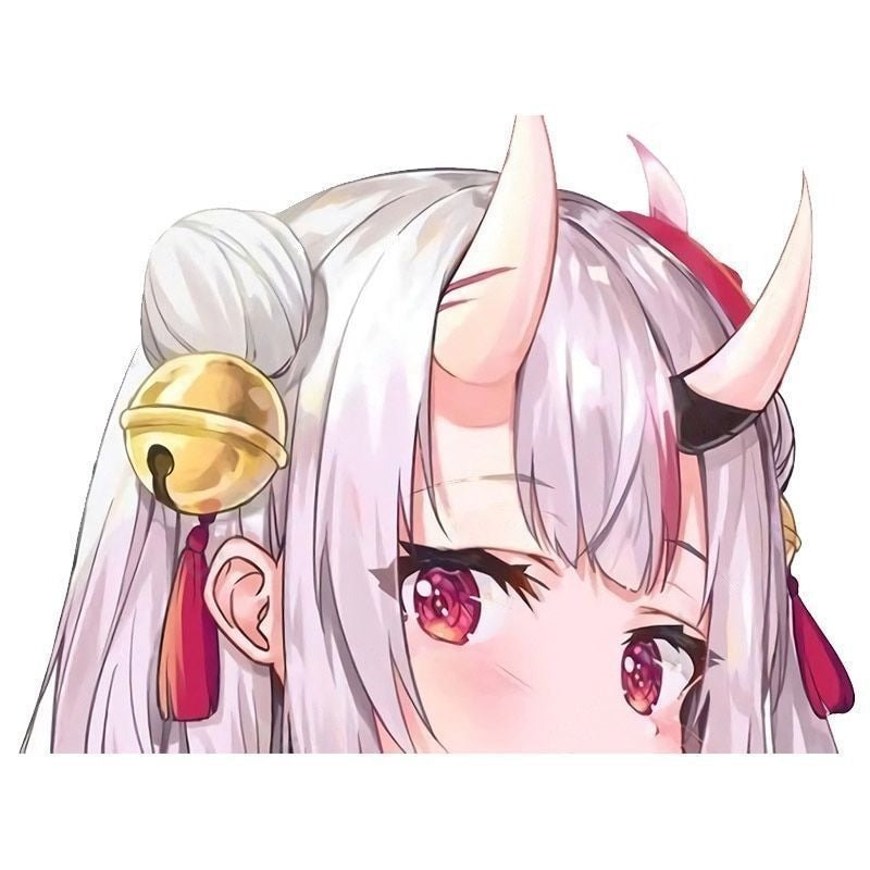 Virtual YouTuber 'Nakiri Ayame | Blushed' Vinyl Car Peeker Sticker