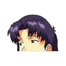 Neon Genesis Evangelion 'Misato Katsuragi | Sad' Vinyl Car Peeker Sticker