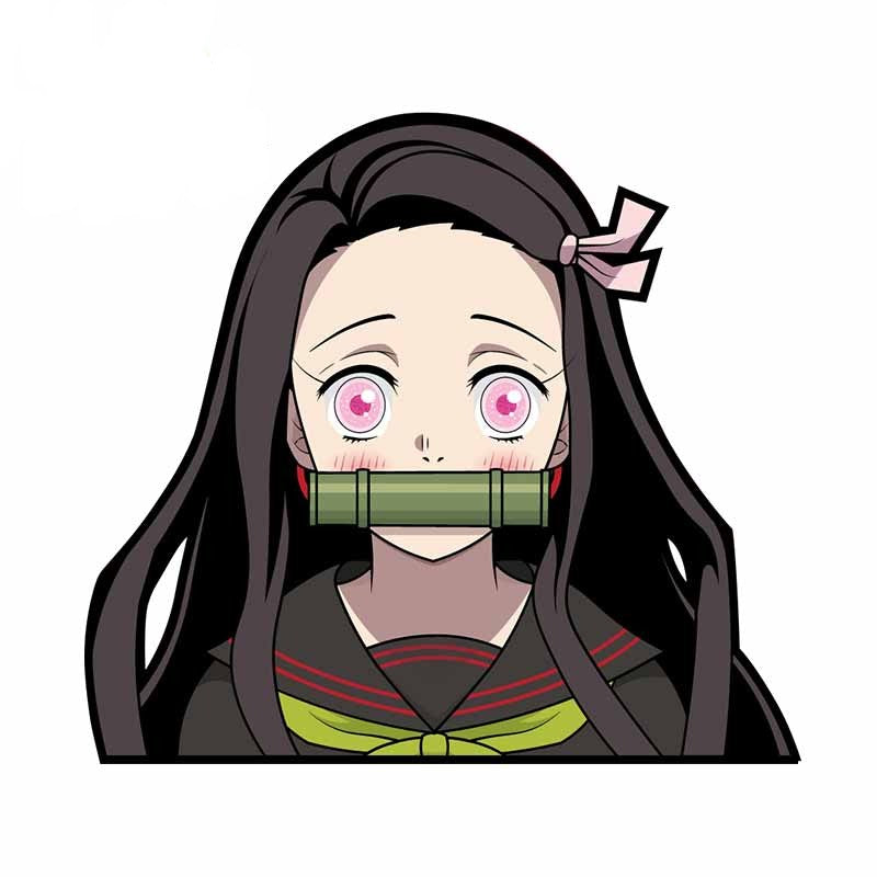 Demon Slayer 'Nezuko | Flushed' Vinyl Car Peeker Sticker