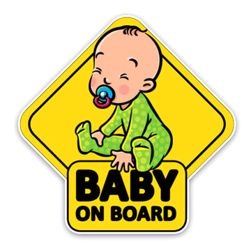 Baby On Board 'Happy Baby | Pacifier | Warning Sign' Vinyl Car Sticker