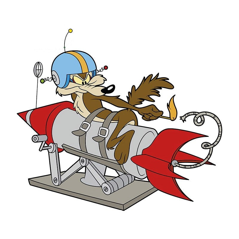 Looney Tunes 'Coyote | Lighting a Rocket 2.0 | Left' Vinyl Car Sticker