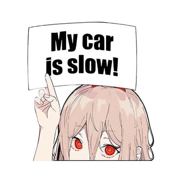 Chainsaw Man 'Power | My Car Is Slow! | Looking' Vinyl Car Peeker Sticker