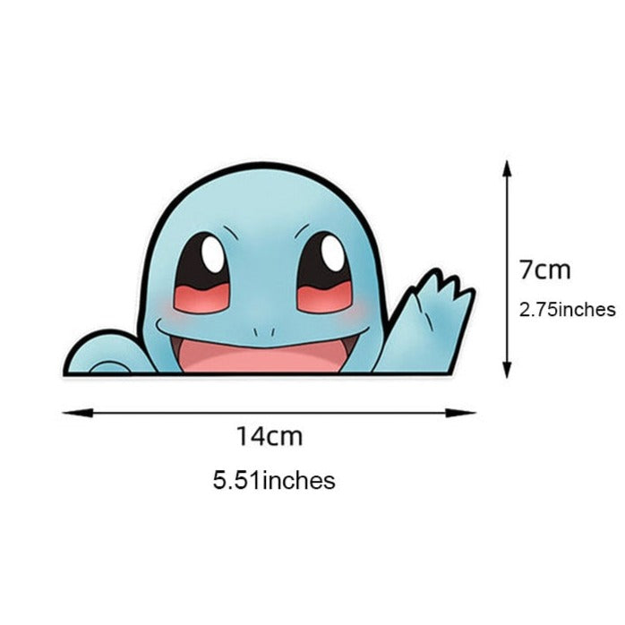 Pokemon 'Squirtle | Waving' Vinyl Car Peeker Sticker
