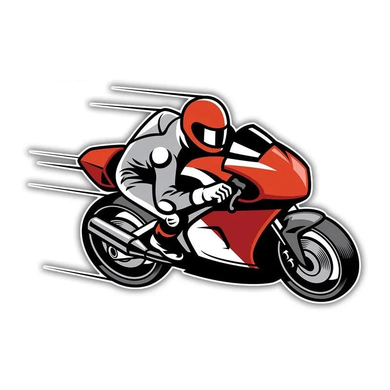 Motorbike Rider 'Gray Suit' Vinyl Car Sticker