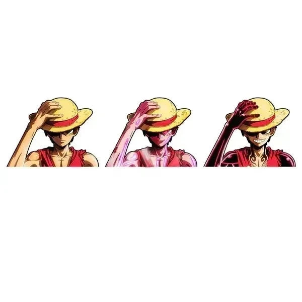 One Piece 'Monkey D. Luffy | Holding Straw Hat' Vinyl Car 3D Motion Sticker