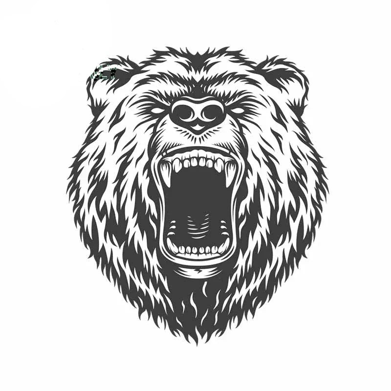 Bear 'Beast Growling | 2.0' Vinyl Car Sticker