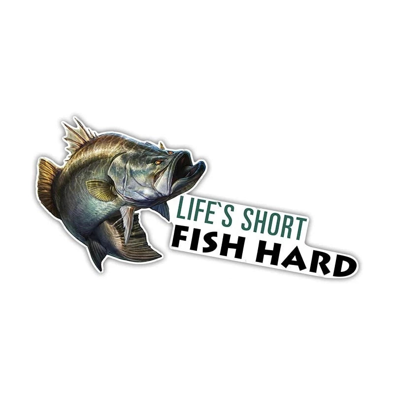 Life's Short Fish Hard 'Barramundi' Vinyl Car Sticker
