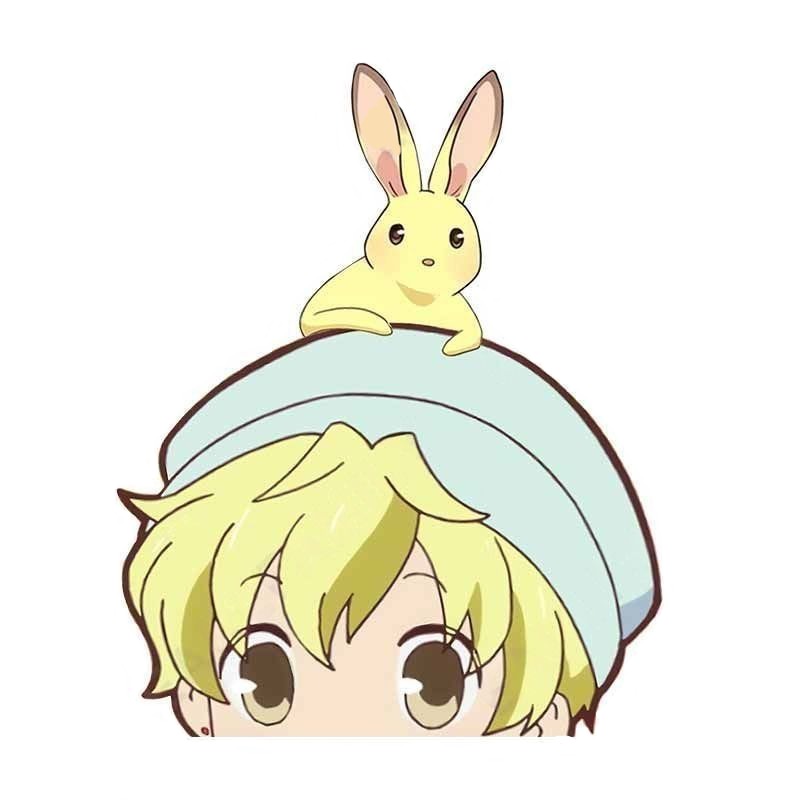 Fruits Basket 'Momiji And Bunny | Surprised' Vinyl Car Peeker Sticker