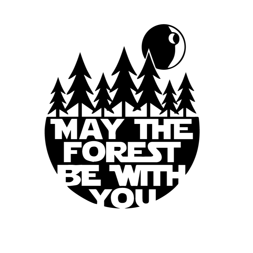 May The Forest Be With You 'Pine Trees' Vinyl Car Sticker
