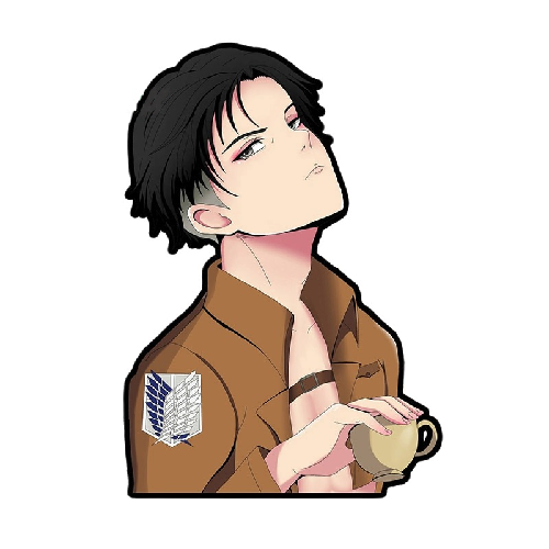Attack on Titan 'Levi Ackerman | Holding Cup' Vinyl Car Sticker