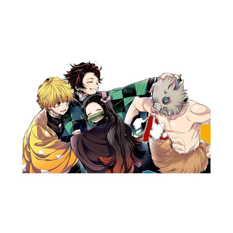 Demon Slayer 'Zenitsu-Nezuko-Tanjiro | Teasing Inosuke' Vinyl Car Sticker