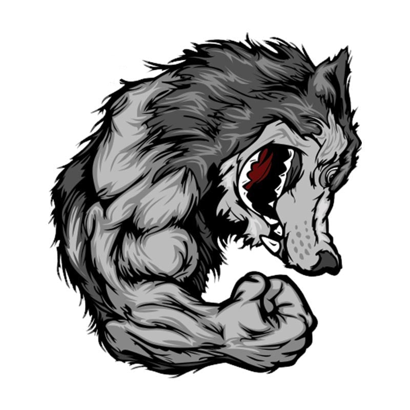 Werewolf 'Flexing Muscle' Vinyl Car Sticker