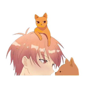 Fruits Basket 'Kyo And Cat | Facing Each Other' Vinyl Car Peeker Sticker