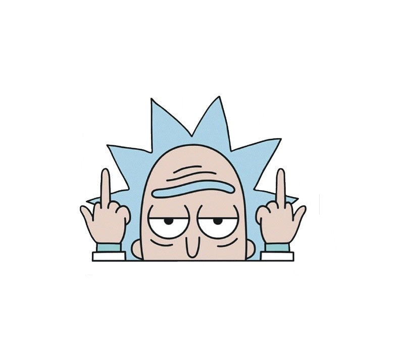 Rick and Morty 'Serious Rick | F U' Vinyl Car Peeker Sticker
