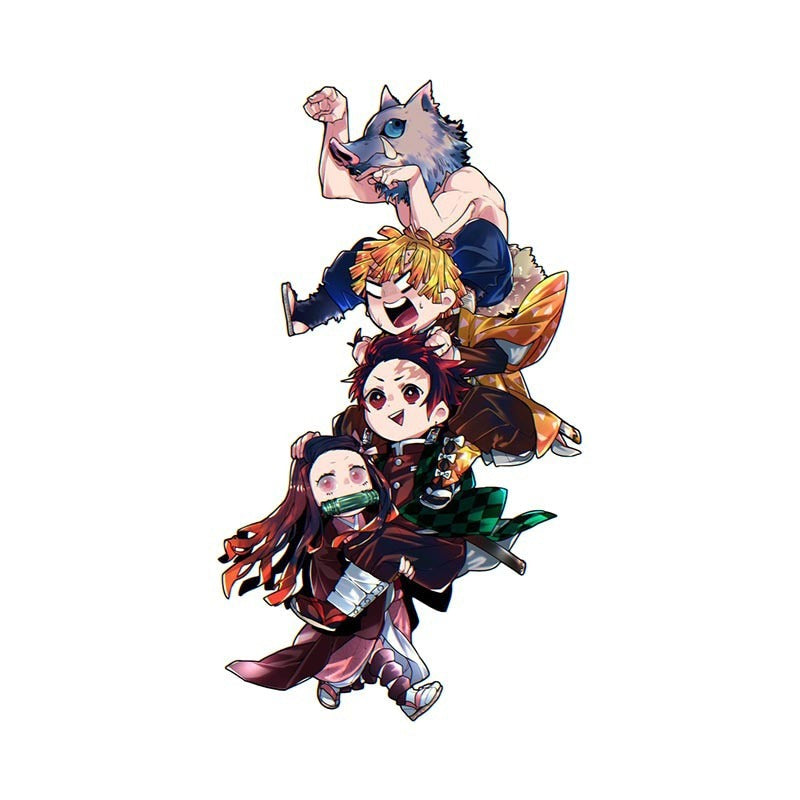 Demon Slayer 'Nezuko-Tanjiro-Zenitsu-Inosuke | Lifting' Vinyl Car Sticker