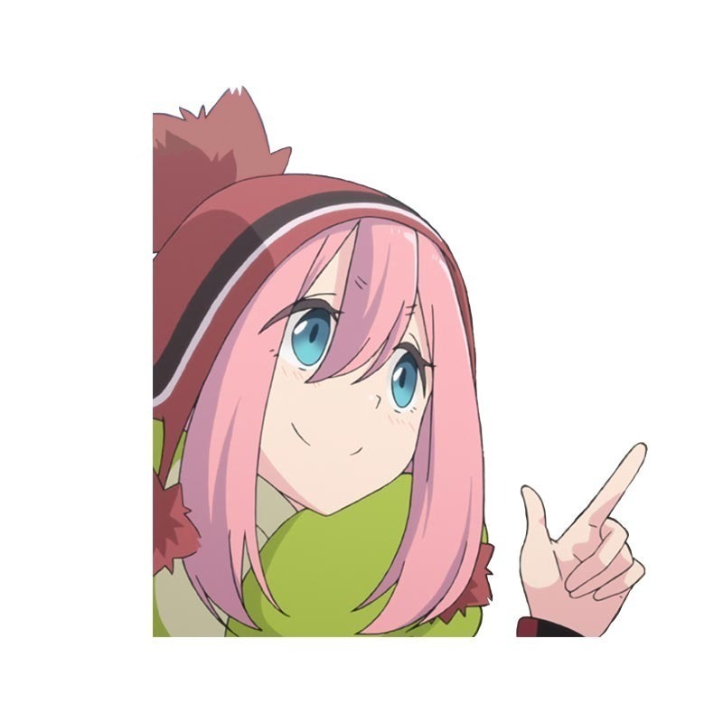 Laid-Back Camp 'Nadeshiko | Hand Pointing' Vinyl Car Peeker Sticker