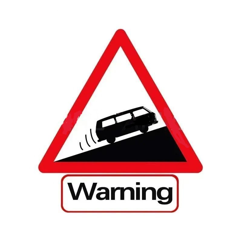 Steep Ascent 'Warning | Campervan' Vinyl Car Sticker