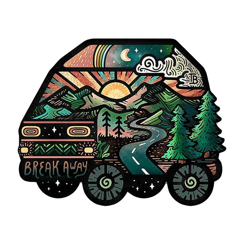 Travel 'Break Away Vanlife | Nature' Vinyl Car Sticker