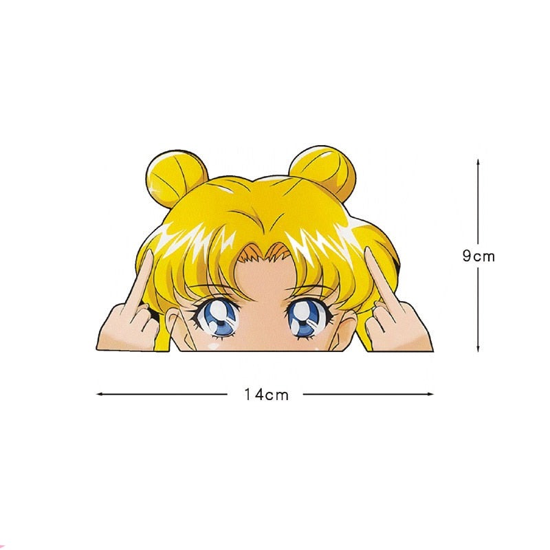 Sailor Moon 'F U' Vinyl Car Peeker Sticker