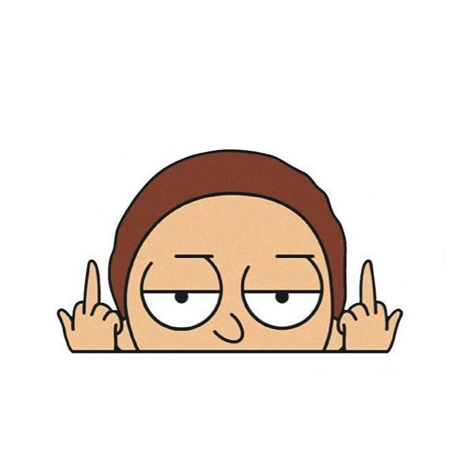 Rick and Morty 'Serious Morty | F U' Vinyl Car Peeker Sticker