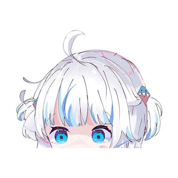 Virtual YouTuber 'Gawr Gura | Shocked' Vinyl Car Peeker Sticker